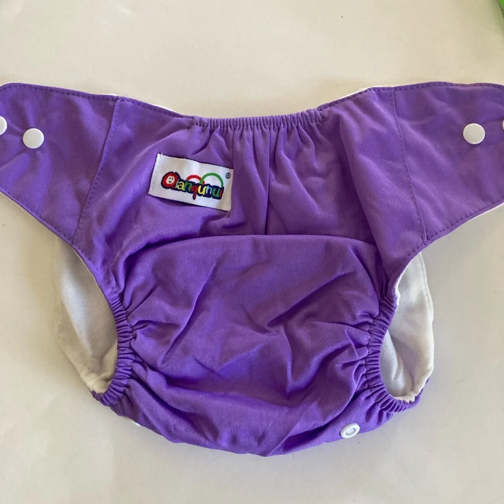 New Qianqunui lot of 3 reusable and adjustable cloth diaper covers snap closure